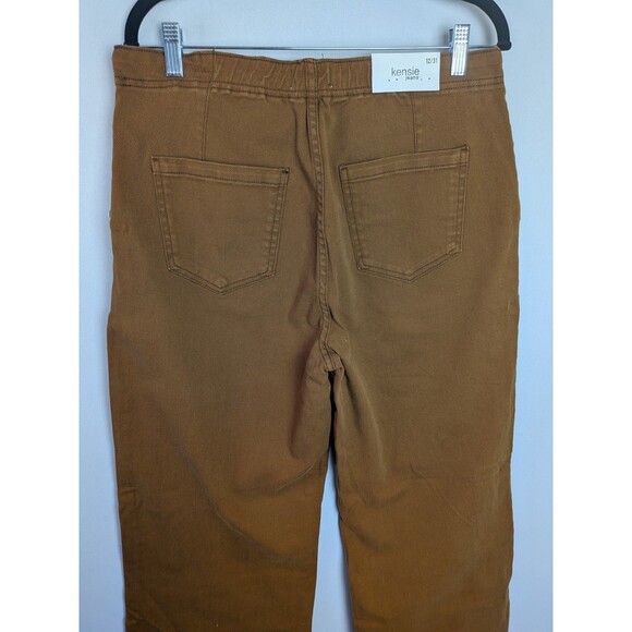 Kensie Jeans Women 12/31 Brown High Waist Wide Leg Pockets Boho Jeans Ankle NWT - Picture 8 of 16